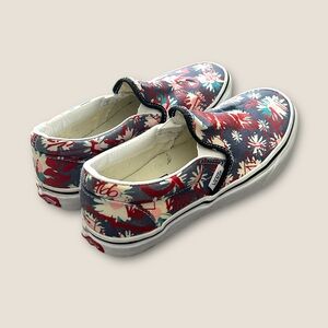 Vans Classic Slip-On Graffiti Floral Print Sneakers | Size 4.5